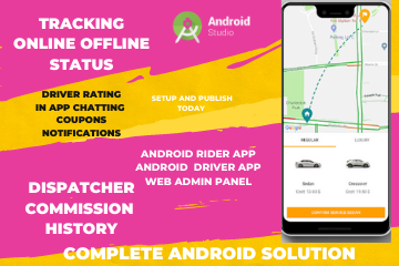 Complete Taxi Booking Android Application Dashboard